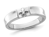 Polished Sterling Silver Fleur-de-Lis Band Ring